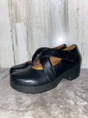 0403 Women’s Shoes For Crews Black Platform Mary Jane Shoes